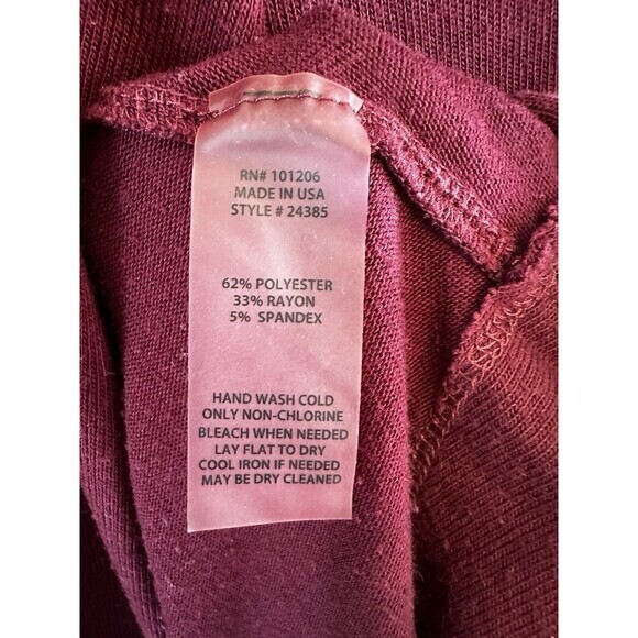 Soft Surroundings Womens Top Size Large Burgundy Long Sleeve - Picture 6 of 11